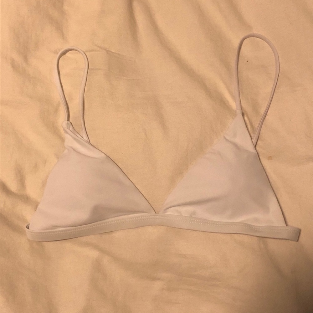 White Triangle Bikini Top